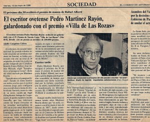 Pedro Martínez Rayón, galardonado con el premio 