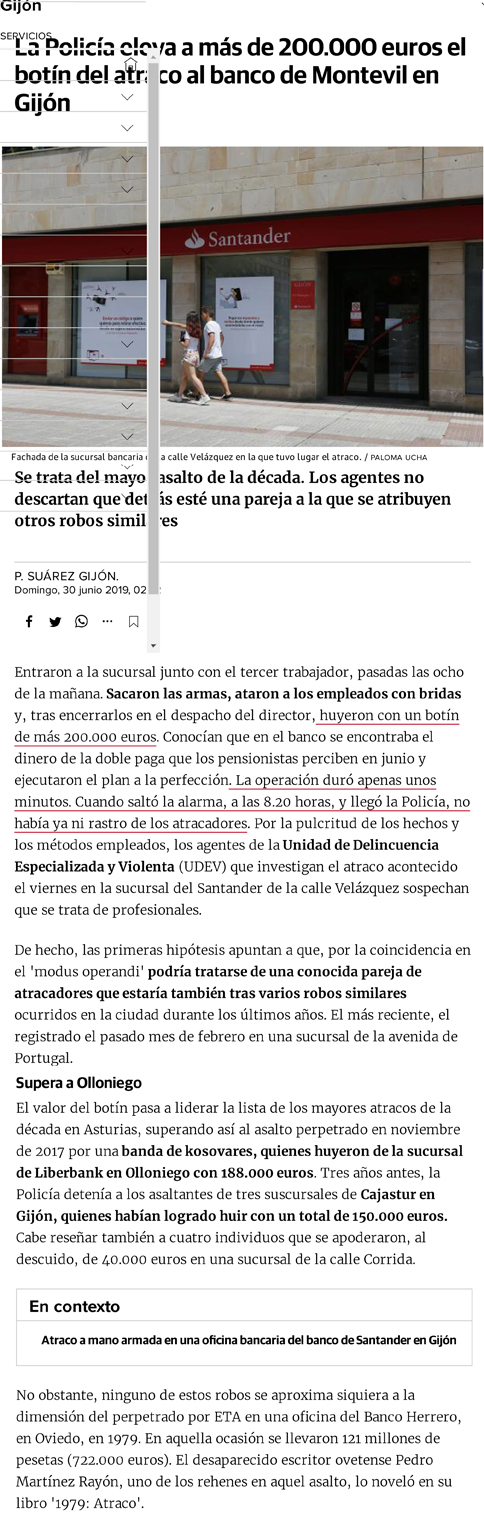 Atraco, Banco Herrero, Oviedo,